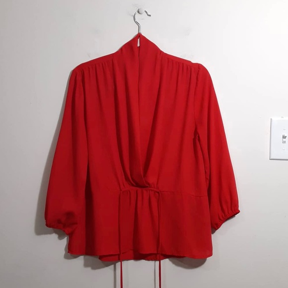 Design Lab Lord & Taylor Small Red Blouse Top - Picture 2 of 8